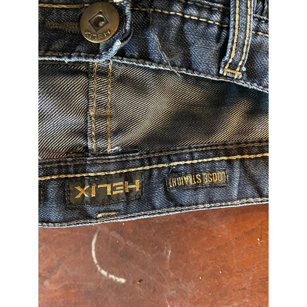 Vintage Y2K Helix Jeans w/ Embroidered Back Pockets 34x30 - Picture 11 of 12